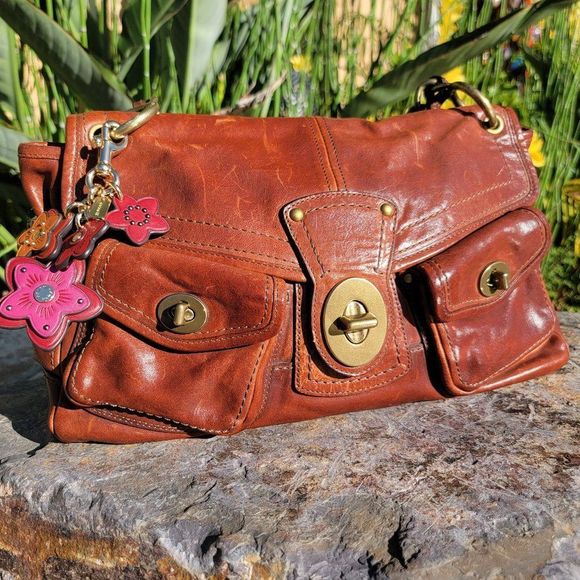Coach Handbags - Coach 65th Anniversary Legacy Leigh Whiskey Leather Shoulder Bag